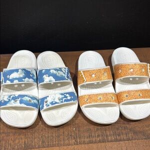 CROCS Blue and Red Sandals Comfortable Lightweight Design